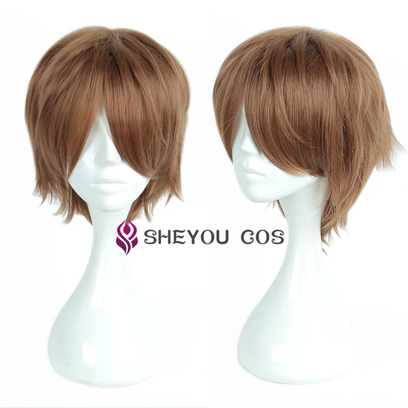 Парик Yagami Light Cos из аниме Death Note термостойкие короткие коричневые волосы для