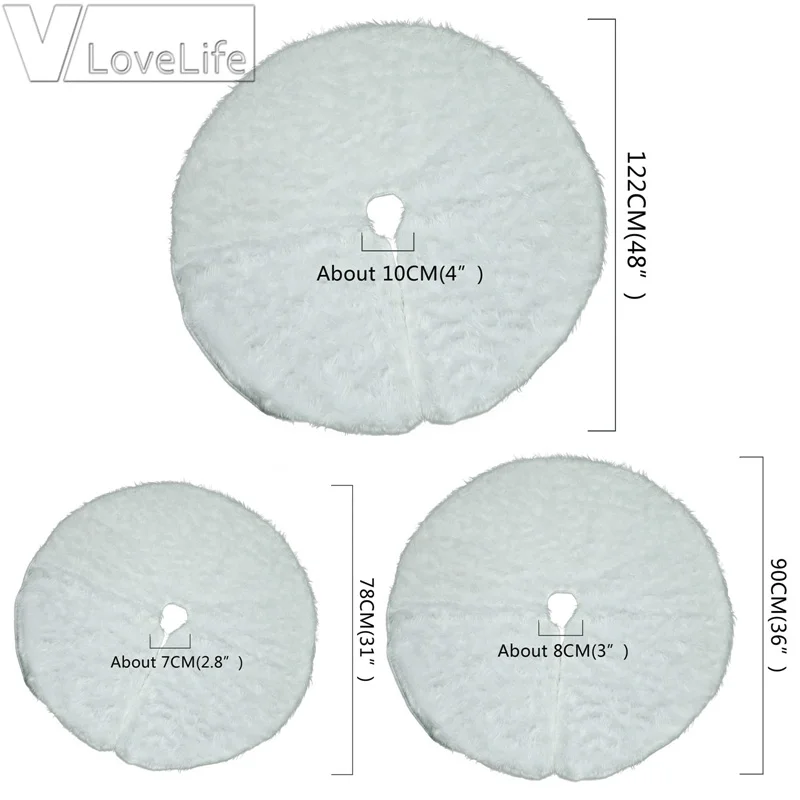 1 шт. белая юбка на рождественскую елку коврик фартуки меховые украшения для дома