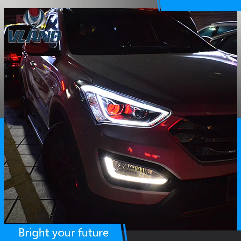 Автомобильные аксессуары головная лампа для Hyundai Santafe IX45 2013 2016 H7 головный