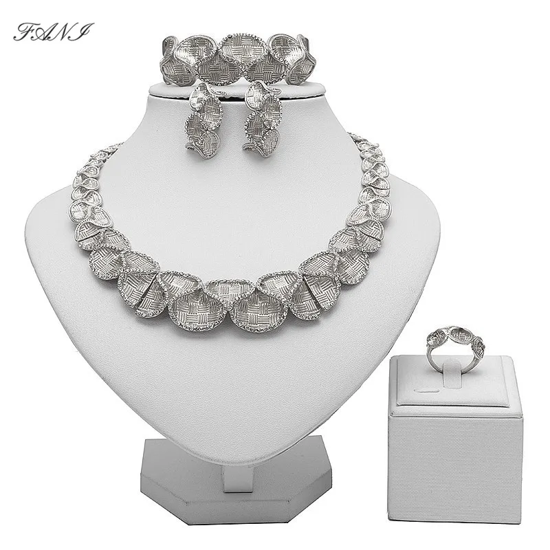 Fani нигерийский Свадебный комплект ювелирных изделий для невесты оптом 2022 модные