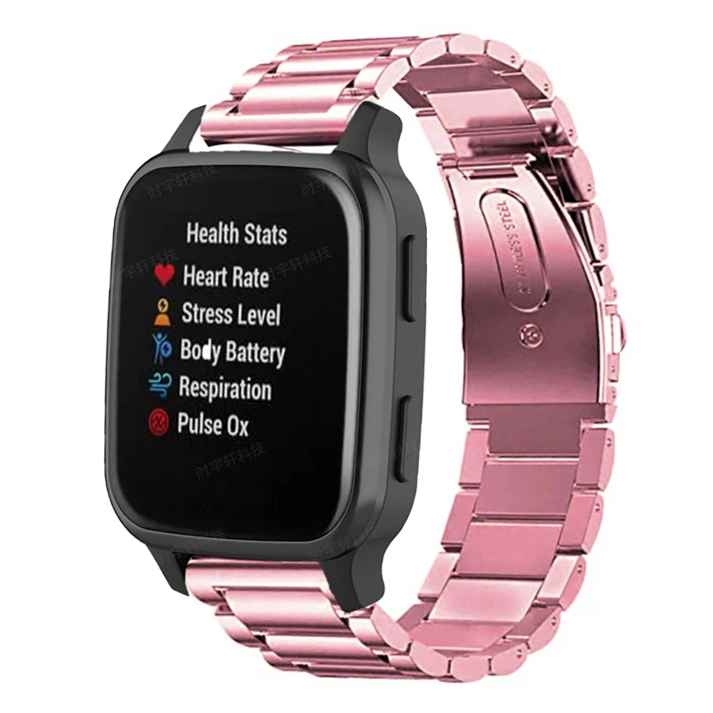 

Нержавеющая сталь ремешок для наручных часов Garmin Вену кв часы металлический браслет ремешок для смарт-часов Garmin Vivoactive 3 музыка Forerunner 245 645 по...