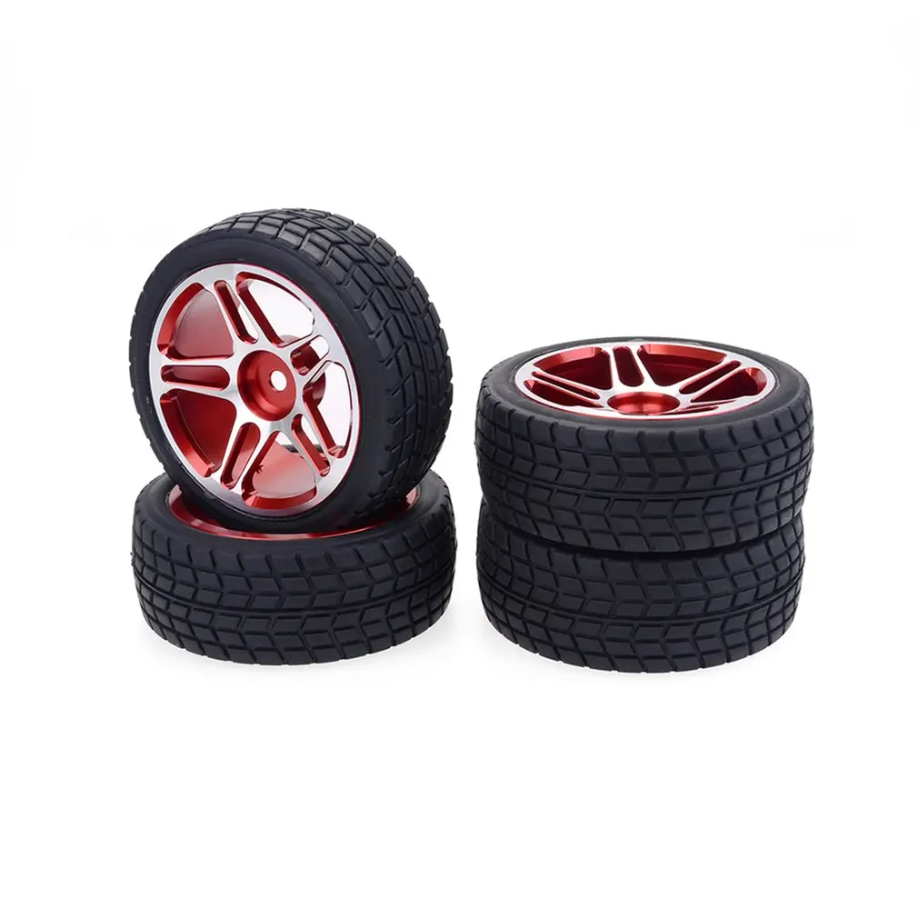 

4PCSRC Wheel Tires 1/10 Drift Car/On-road Car Tire with Aluminum Alloy Rim for Redcat for HSP for HPI for Hobbyking