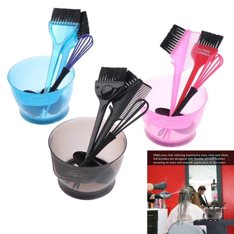 Brush Bowl Set With Ear Caps Dye Mixer Hair Tint Dying Coloring Applicator Hairdressing Styling Accessorie
