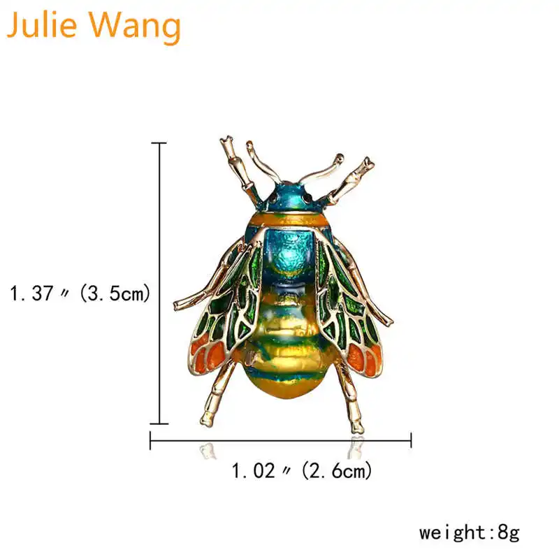 Julie Wang Цветная брошь в виде насекомого шмеля пчелы для мужчин эмалированные Броши
