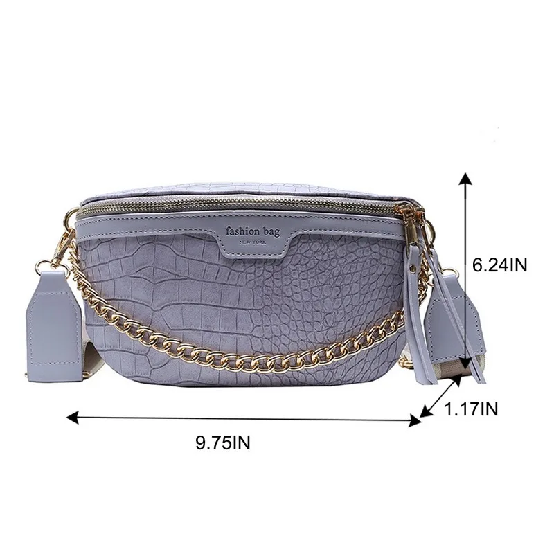 

fashionable Female Waist Bag PU Leather Fanny Pack Shoulder Bag Ladies Pattern Waist Pack Women Multifunctional Chest Bag