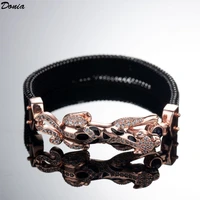 donia jewelry european and american luxury leopard bracelet copper micro inlaid aaa zircon spring bracelet ladies jewelry gift