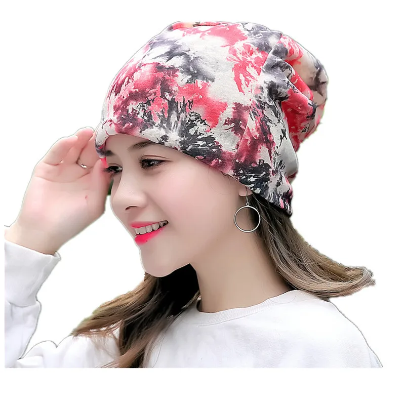 

Women Floral Cancer Chemo Hat Beanie Scarf Turban Head Wrap Cap Cotton Casual Fitted Knitted Hat For Women High Quality