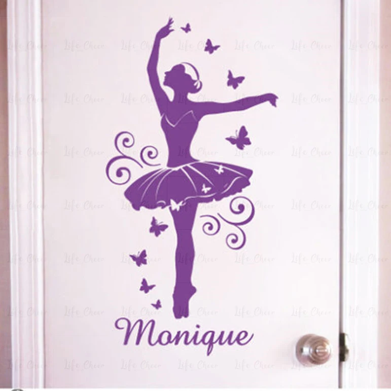 Индивидуальное название балерина танцор балета Наклейка на стену винил для