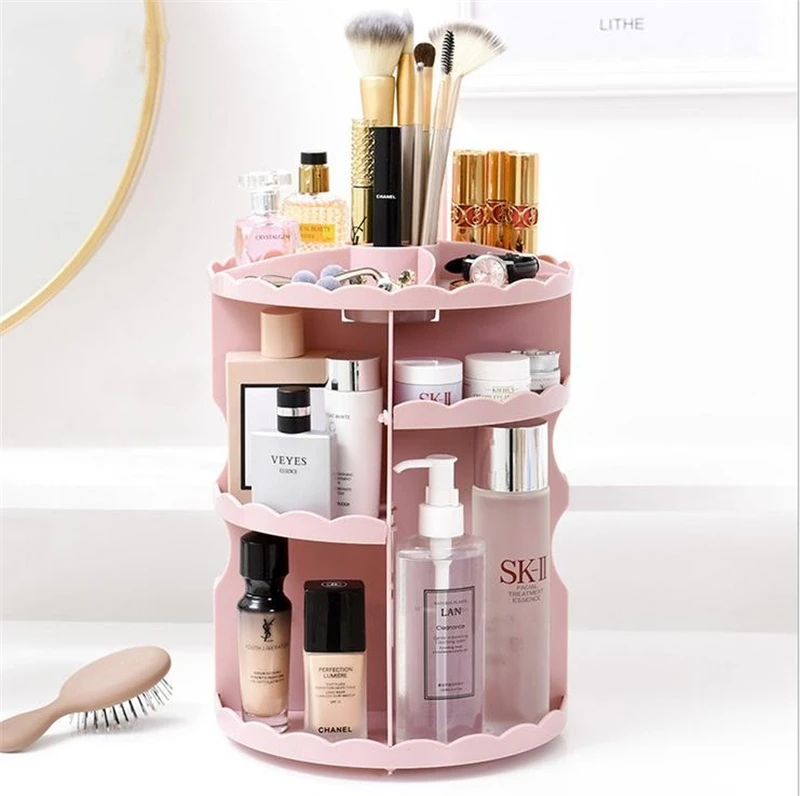 360 градусов вращающийся Макияж Организатор Многофункциональный Ювелирные