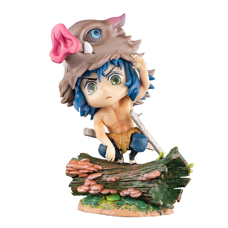 

Demon Slayer Hashibira Inosuke Squatting on A Tree Scene Q Version Action Figure Model Ornament Toys Birthday Gifts