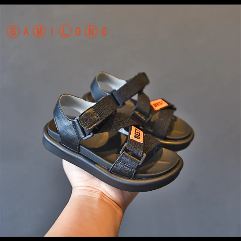 2020 Summer Boys Open Toe Toddler Baby Shoes Children Beach Genuine Leather Breathable Kids Casual Sandals Y55 | Мать и ребенок