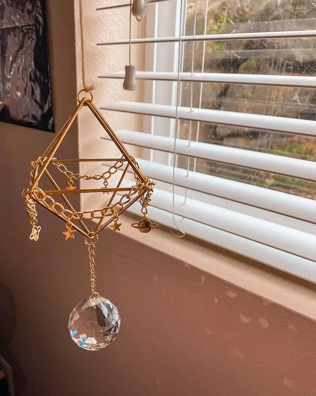 

Space Jewelry Crystal Car Charm,Crystal Decor,Witchy Car Charm,Wall Hanging Art with Celestial Window Decor