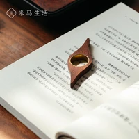 wood book mark groceries black walnut one hand reading ring especially suitable for fast reading students bookmark reading tool