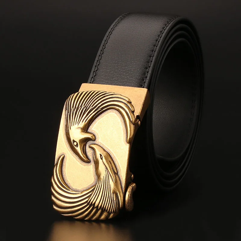 

MY2 Men's leather automatic belt buckle belt bronze personality Shuangying youth fashion accessories factory