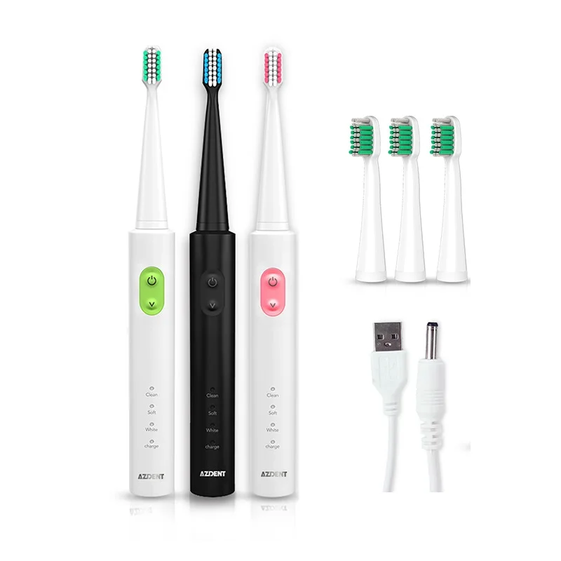 

AZDENT Hot Fashion AZ-1 Pro Electric Sonic Toothbrush USB Charger Rechargeable Teeth Tooth with 4 Heads Tooth Brush Waterproof