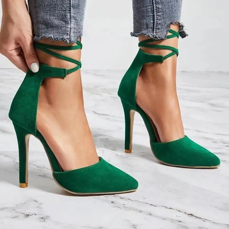 Женские туфли на высоком каблуке Модные Повседневные тонком с острым носком для