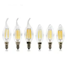 E14 E27 светодиодный лампы C35 светодиодный лампа ночник лампы 4W нитевые светодиодные лампы в форме свечи лампы Винтаж теплый белый 2700K для люстры