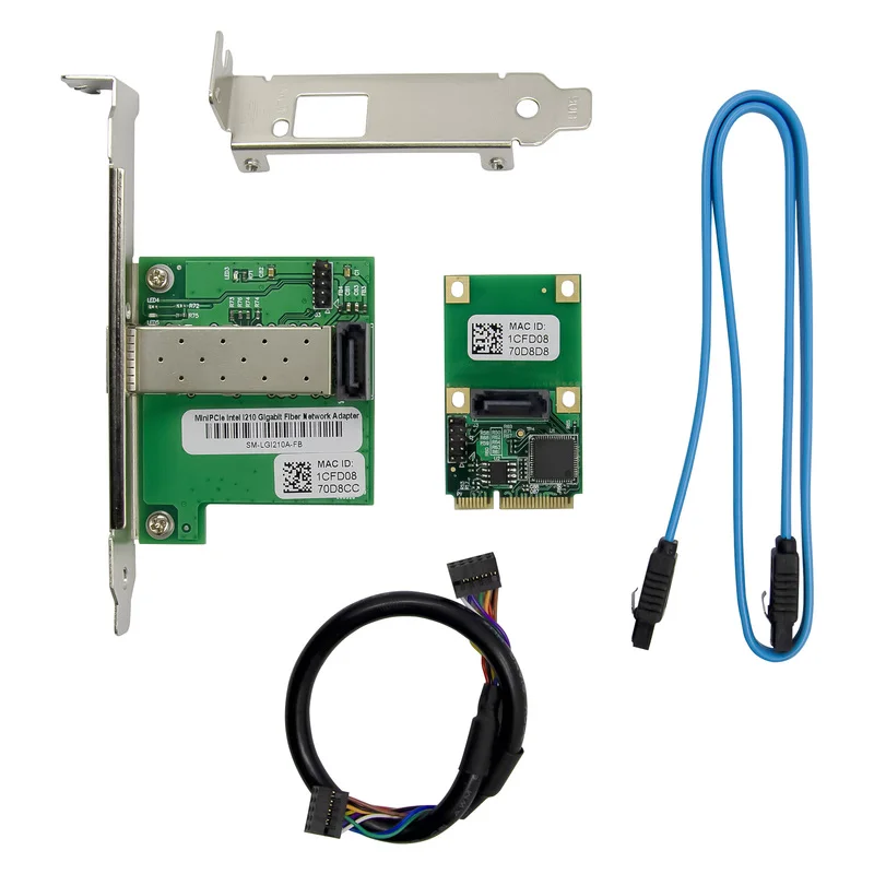 Мини PCIE чип Intel I210AS SFP волоконно оптический Интерфейс Gigabit Ethernet 1 Порты и разъёмы Lan