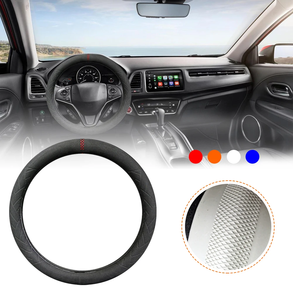 

38cm Suede Cow Leather Car Steering Wheel Cover Hollow pattern for BMW E90 F01 F06 F10 F15 F16 F20 F21 F25 F26 F30 F32 F82