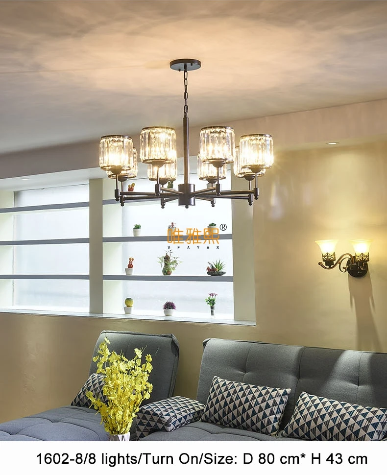 Luxury Crystal chandelier for Living Room Classic Crystal Chandelier Light Fixtures Bedroom Gold Lamp LED Crystal Lamp Ceiling