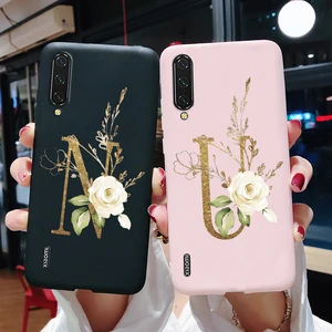 Чехол-накладка для Xiaomi Mi A3, силиконовый, матовый, с буквами