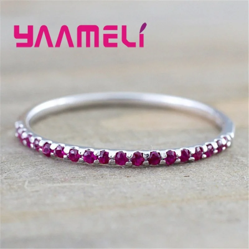 Trendy Jewelry S925 Rings for Women Cubic Zirconia Crystal Bridal Wedding Engagement 925 Sterling Silver Bague Drop Shipping 