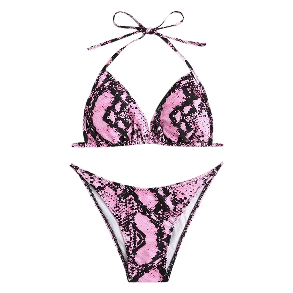 Женский раздельный купальник SAGACE модный сексуальный со змеиным принтом комплект