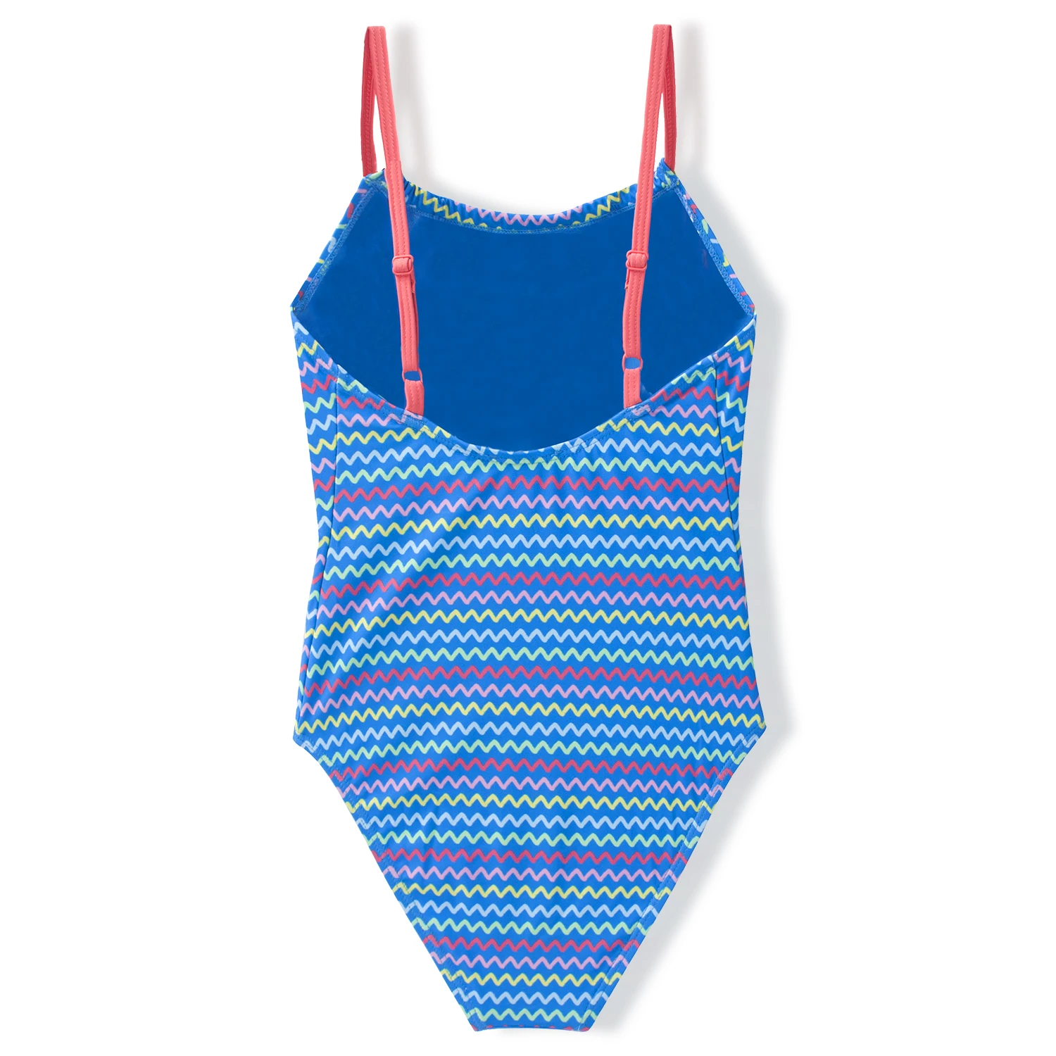 Купальный костюм для девочек с волнистым принтом Новинка Летний Цельный Детский