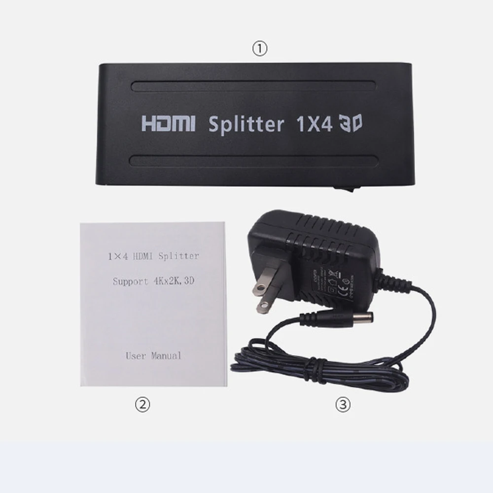 

1 in 4 Out 4K*2K 3D HDMI-Compatible Splitter Distributor HD-MI Same Screen TV 1 In 2 Out HD-MI Separator for Computer PC Monitor
