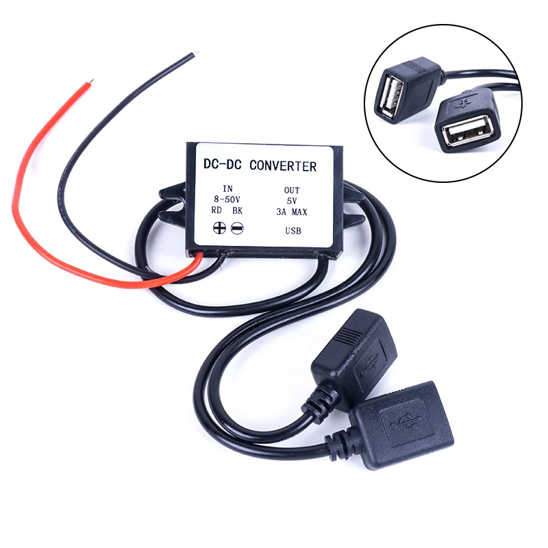 Преобразователь постоянного тока USB 12 В 24 в 36 48 (8 50 в) 5 3 А микро мини Понижающие
