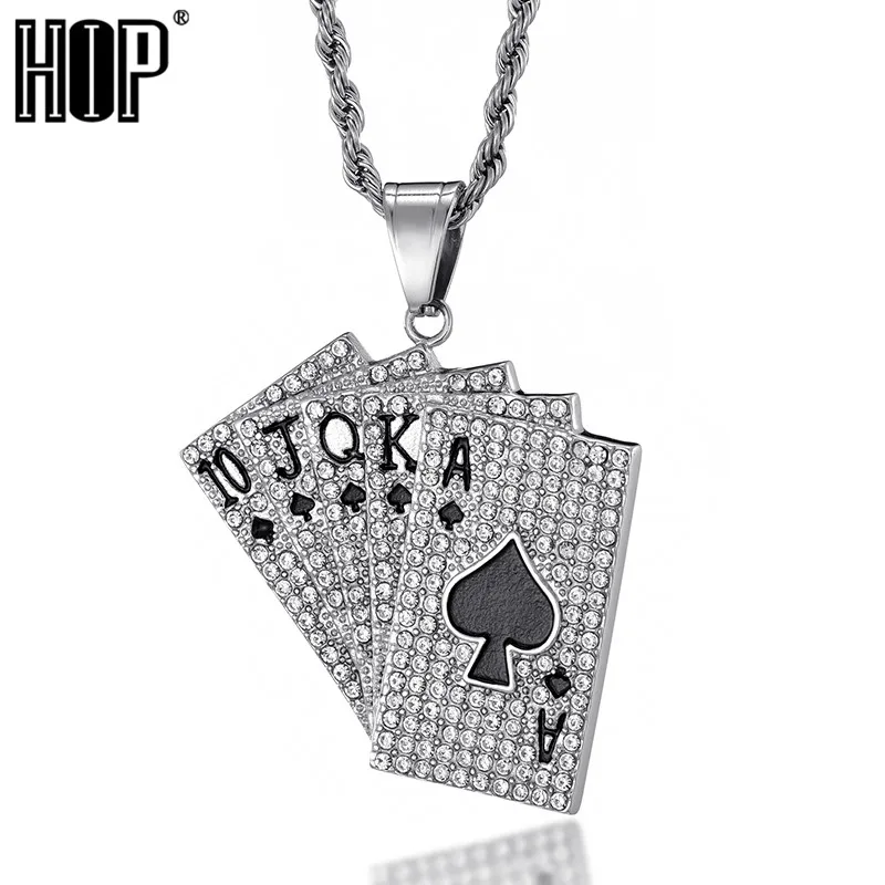 Хип-хоп золотой цвет из нержавеющей стали Bling Iced Out Веревка Цепь играя