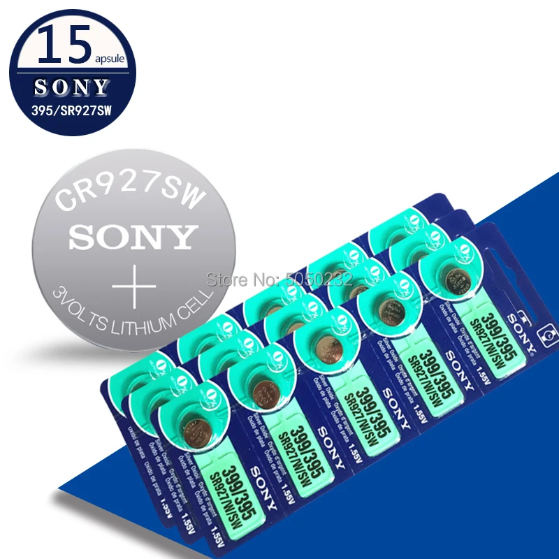 Батарея для часов SONY 395 SR927SW 1 55 SR927W AG7 LR927 в серебряная кнопка с оксидом монетница 15