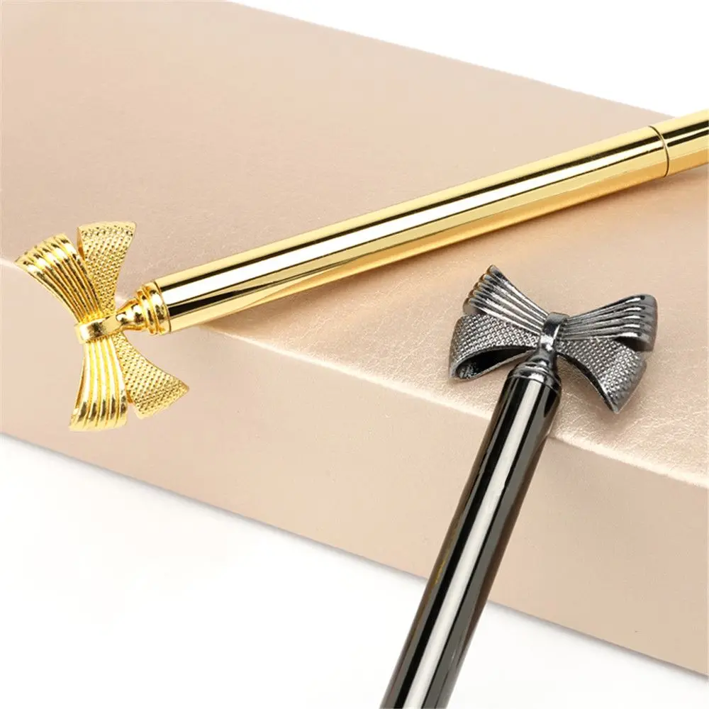 Модная металлическая шариковая ручка с бантиком 1 0 мм роскошная авторучка для