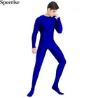 Мужской костюм зентай с длинным рукавом Хэллоуин косплей трико лайкра футер акробатика боди для взрослых невидимая одежда тянущиеся Боди Колготки