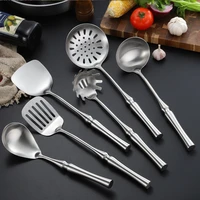 6pcsset 304 stainless steel cooking tools setsoup ladle spoon slotted shovel turner strainer pasta serverkitchen utensils