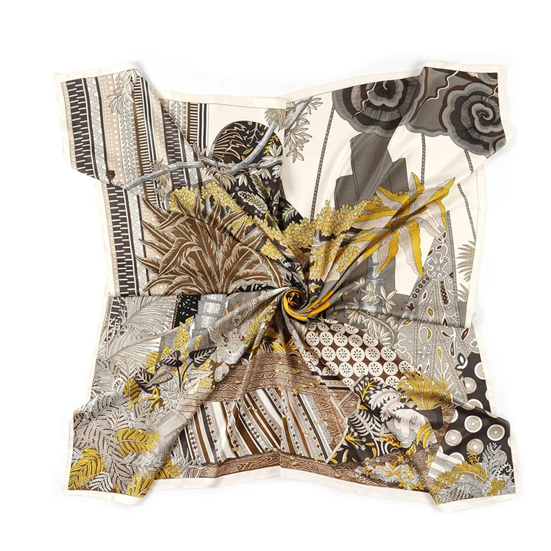 130 см шелковый шарф дизайнерские женские квадратные шарфы платок для женщин