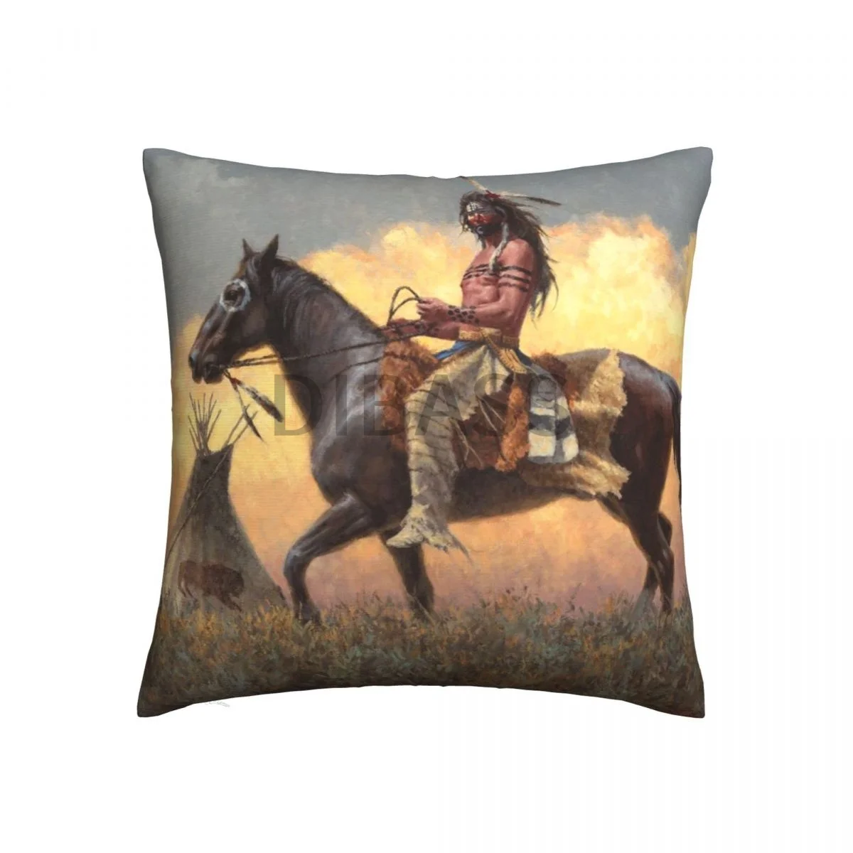 

A Lakota Leader - Floor Pillow Throw Pillows for sofa