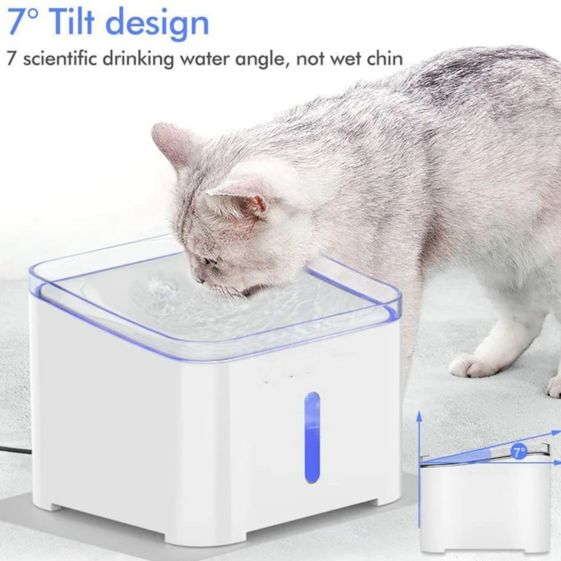 2Л автоматический питательный фонтан для кошек с светодиодный USB элемент