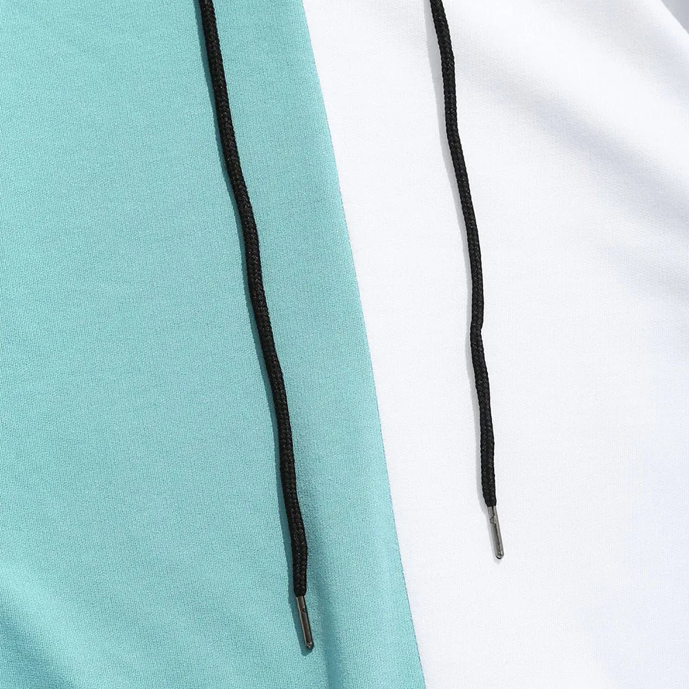 Толстовка мужская с длинным рукавом Модный свитшот в стиле пэчворк половинчатая