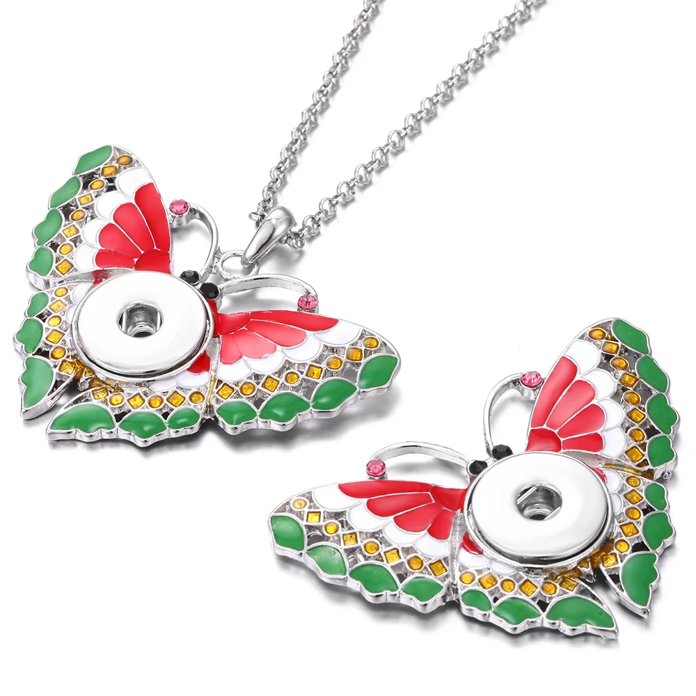 Новинка пчела бабочка ожерелье кнопки Рождественский кулон кнопка оснастка
