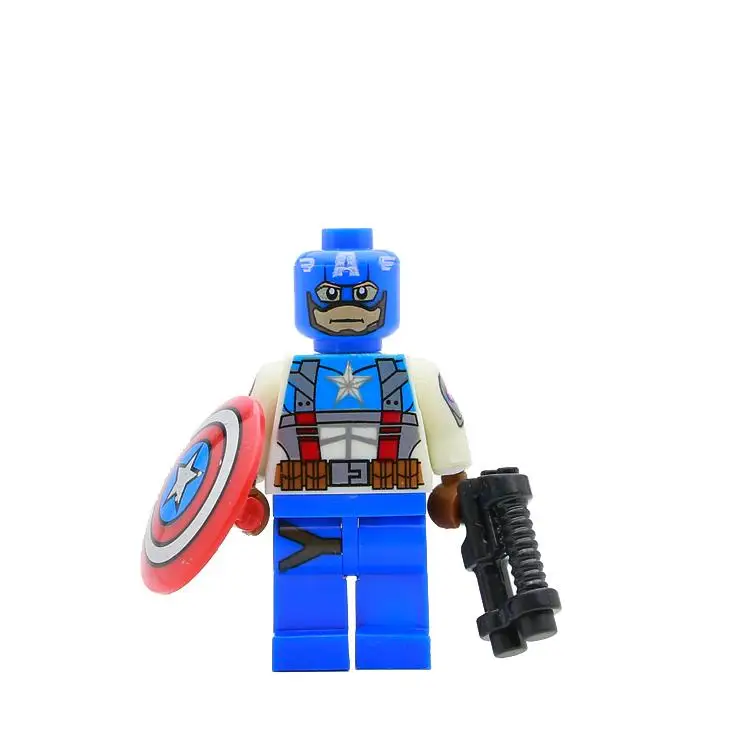 Одиночная продажа Капитан Америка Стив Роджерс с щитом Супергерои Мстители Minifig