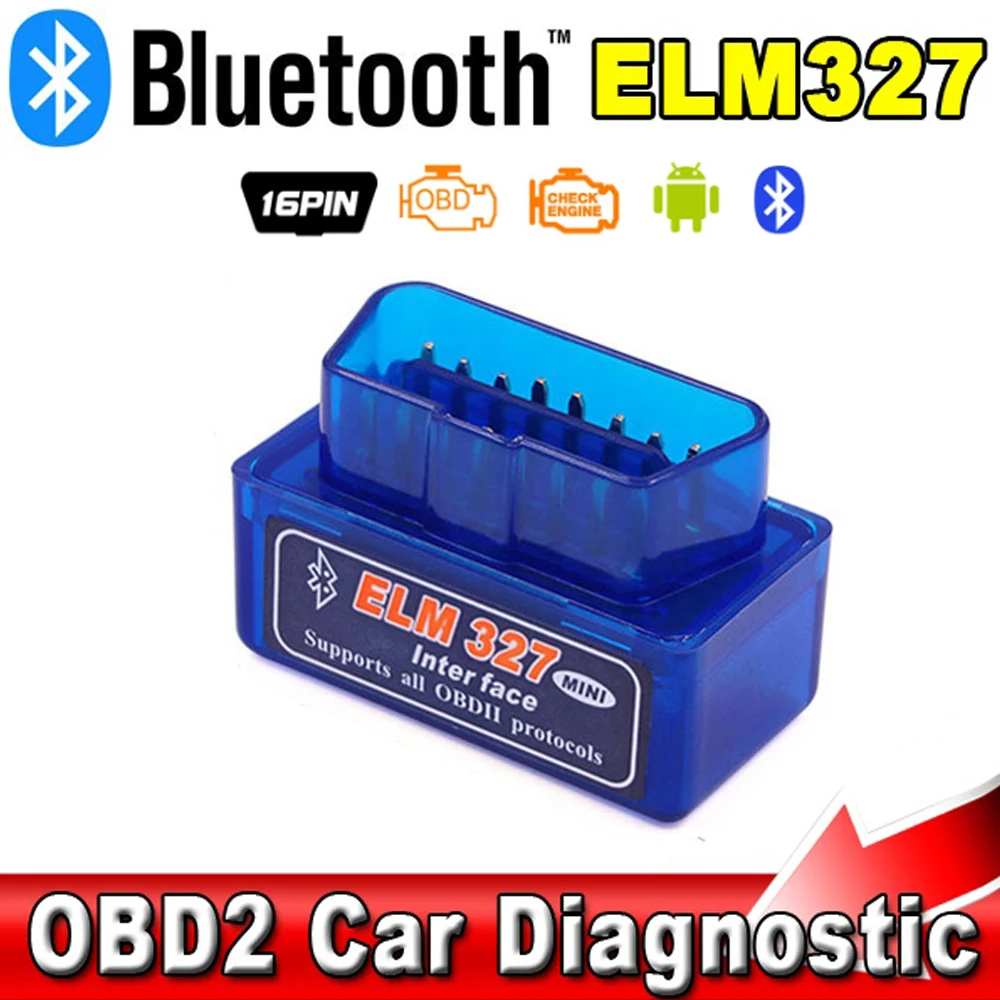 Мини система бортовой диагностики Bluetooth Интерфейс V2.1 ELM327 OBD2 Автомобильный сканер