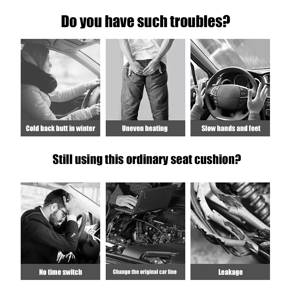 Подушка для автомобильного сиденья с подогревом 12 В прикуриватель нагреватель 2