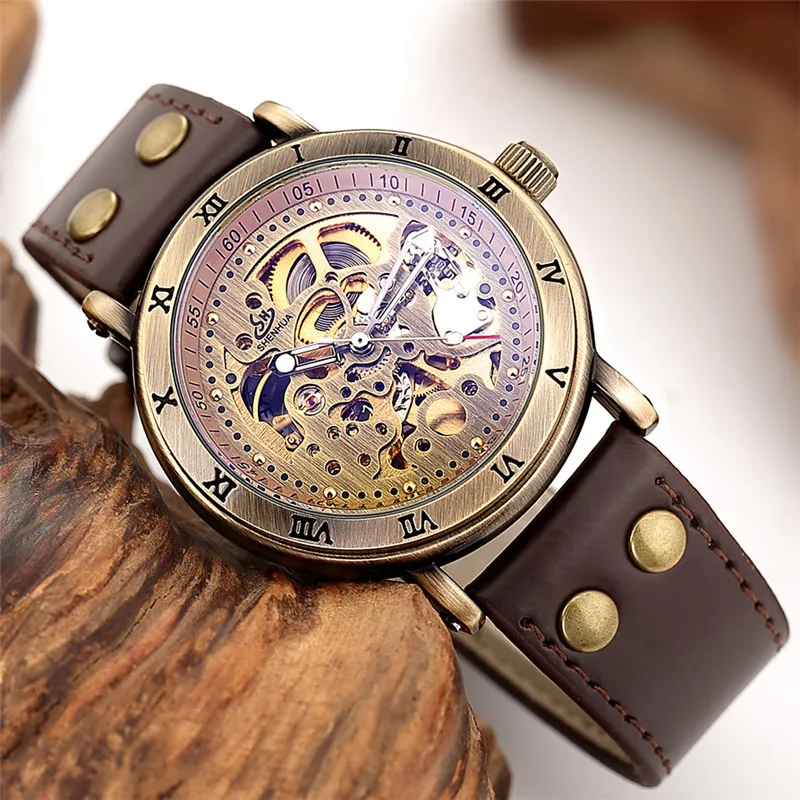 Классические мужские часы с автоматическим механическим скелетом лучший бренд