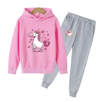 girls baby unicorn sport clothing set autumn boy sets hoody sweatershirt pants toddler kids clothes kids causal thin tracksuit