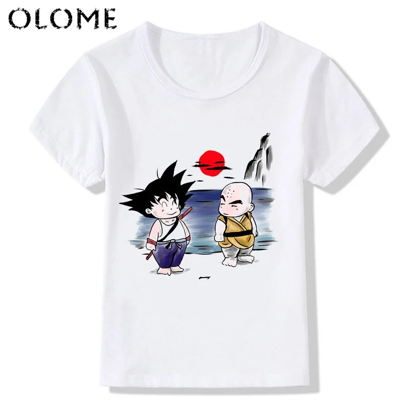 Dragon Ball Z футболка Goku Детская с короткими рукавами о-образным вырезом лето сайан