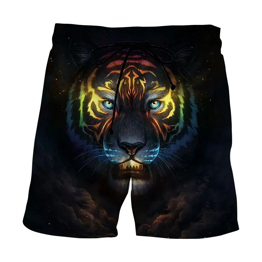 

Men's summer quick-drying beach shorts 3D printed antlers printed shorts travel swimsuit boxer shorts surf pants casual pants