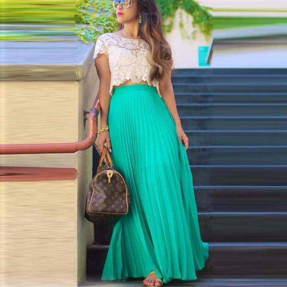 Элегантные юбки длиной до пола модные длинные шифоновые женские на заказ