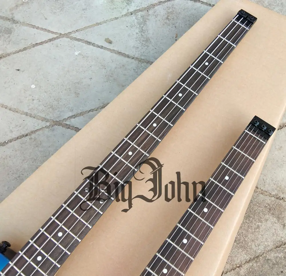 Новая электрическая гитара Big John с двойной шеей 4 струнная басовая верхняя часть и