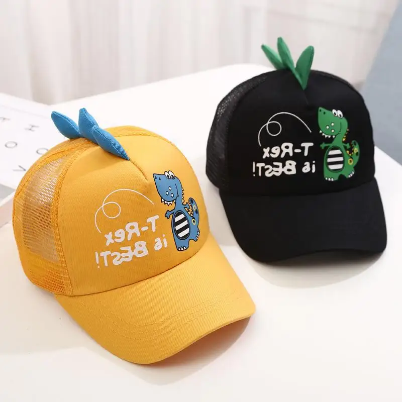 

Детская Кепка с вышивкой динозавра, модная бейсболка с козырьком, хлопковая кепка, регулируемые бейсболки, сетчатые кепки для маленьких мал...